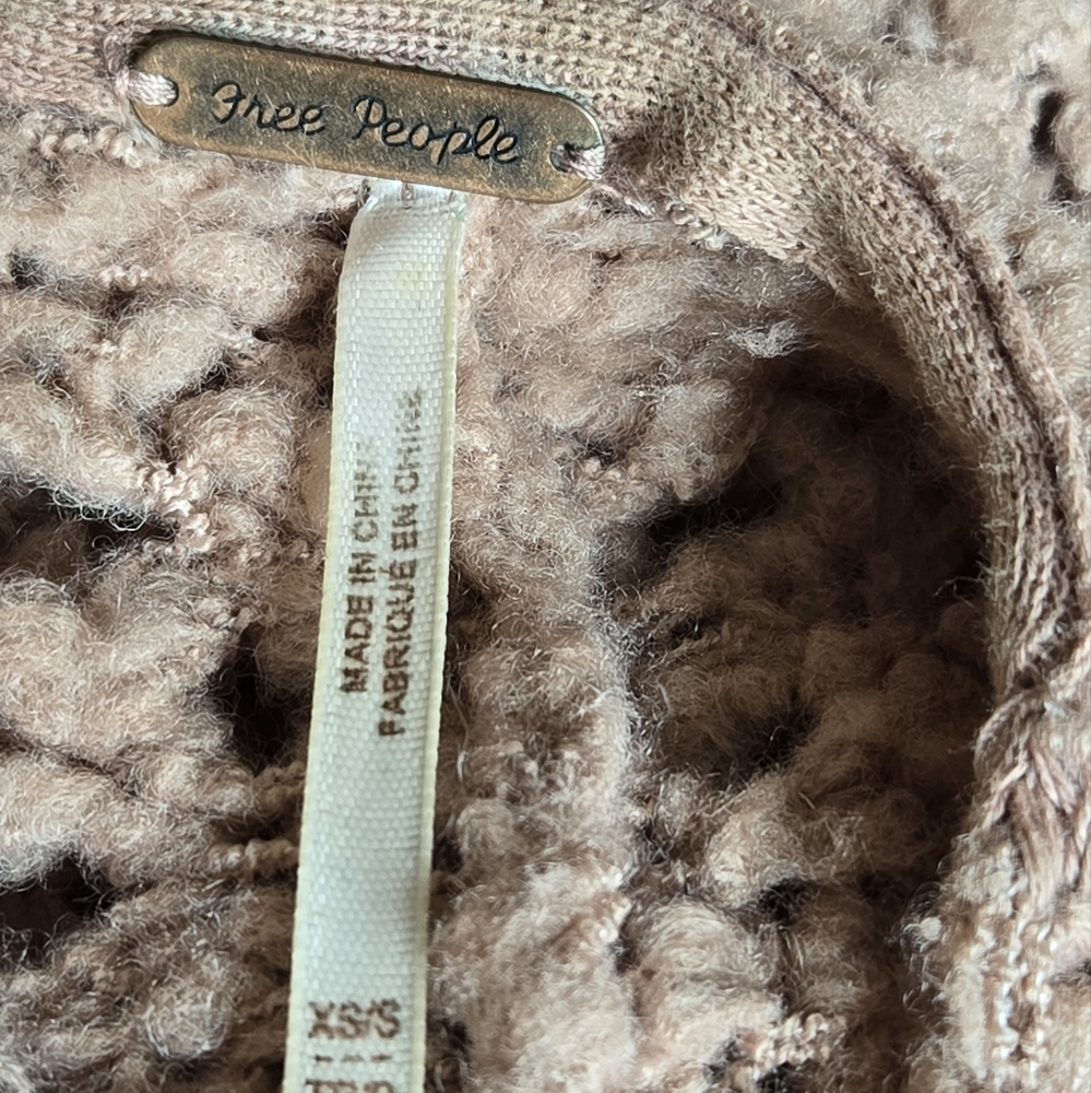 Free People BOHO Saturday Morning Cardigan Sweater Open Knit Oversized Cozy XS/S - Picture 8 of 16